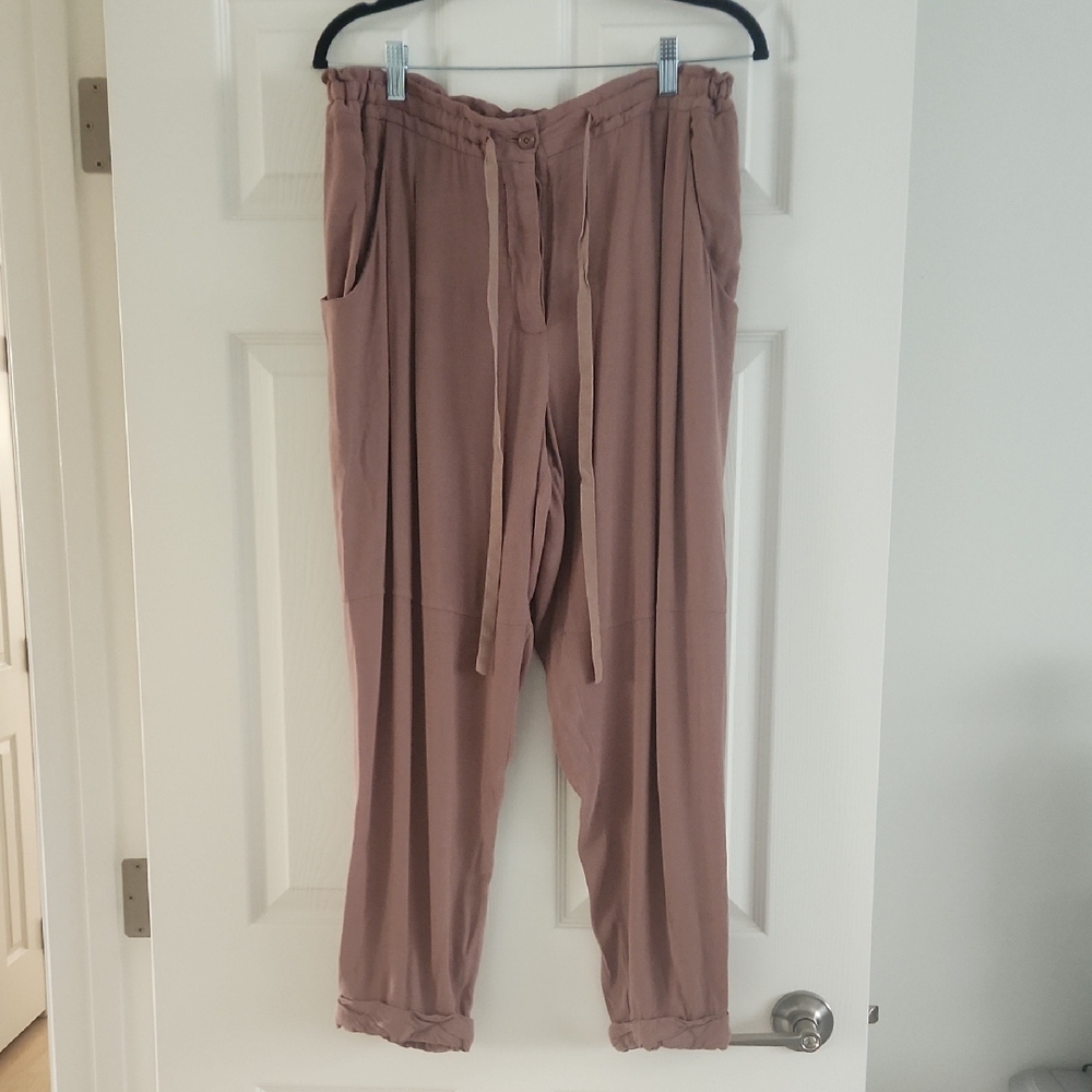 Aritzia Wilfred Marais Rolled Cuff Pants business casual nutmeg size Large